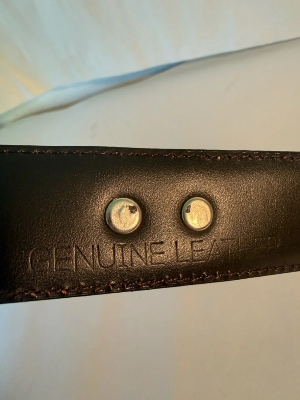 Vintage Western Leather Belt Silver Tone Conchos Engraved Buckle Brown Boho - Picture 6 of 7